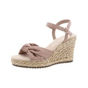 Anne Klein Womens Wheatley Faux Leather Sandal Wedge Heels